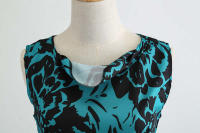 Floral print summer women  vintage elegant swing party a line dress - details 4