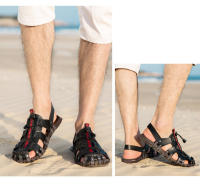 Sandalias suaves de verano para hombre, zapatillas informales de cuero para exteriores, antideslizantes, ligeras y cómodas, zapatos deportivos de playa - details 17