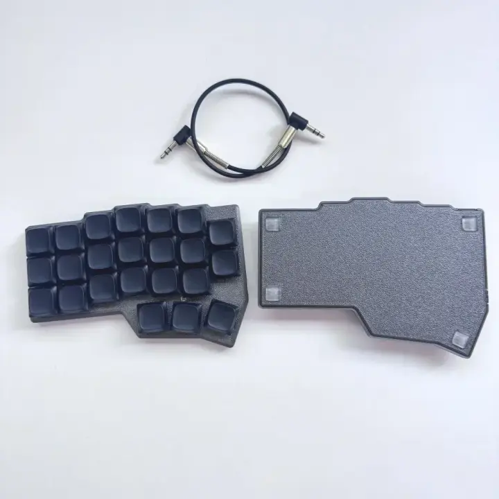 Kit de teclado dividido Corne V4.1 con tapas negras, interruptores Kailh Choc V1, teclado personalizado, cableado, intercambiable en caliente y RGB. Kit Gamer con Diseño Dividido y Componentes Premium para Jugadores Exigentes. - 1
