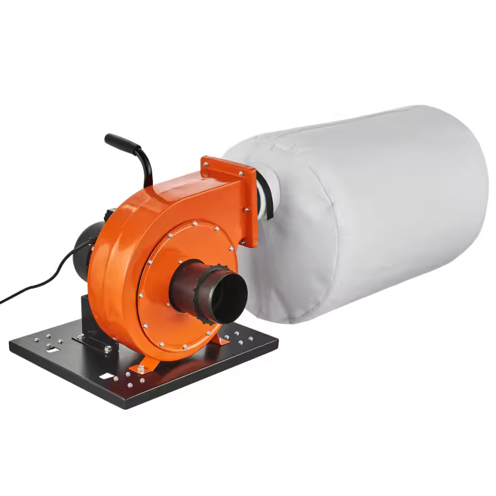 SucceBuy Colector de polvo de 1 HP, flujo de aire de 460 CFM, bolsa de recolección de 21 galones, filtración de 2,5 micras para taller industrial, contenedor móvil de polvo de madera con asa y ruedas - 1