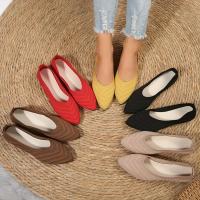 Nuevos Zapatos planos con punta puntiaguda para oficina, barco, Color sólido, tejidos, sin cordones, zapatillas De Ballet informales, mocasines para Mujer, Zapatos De Mujer - details 0