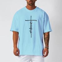 Mens Mesh Loose Oversized Fit Half Sleeve T-shirt with Dropped Shoulder Retro Fitness T Shirt Summer Gym Bodybuilding Tops Tees - details 5