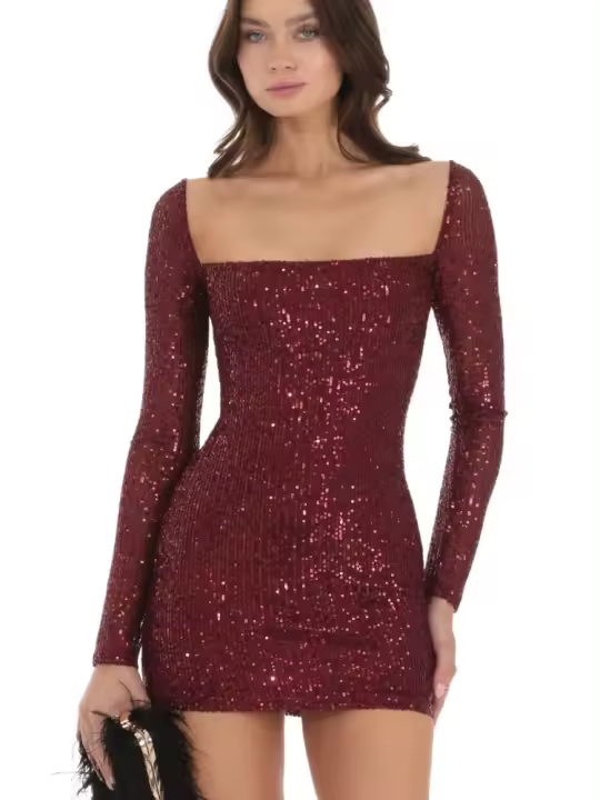 Elegante Vestido de Cuerpo de Lentejuelas Vestido de Baile de Noche para Mujer con Corset de Lentejuelas Moda de Fiesta Elegante - 1