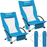 Silla de Playa Plegable Ligera Carga Max 180 kg Asiento Inferior con Respaldar Alto - details 7