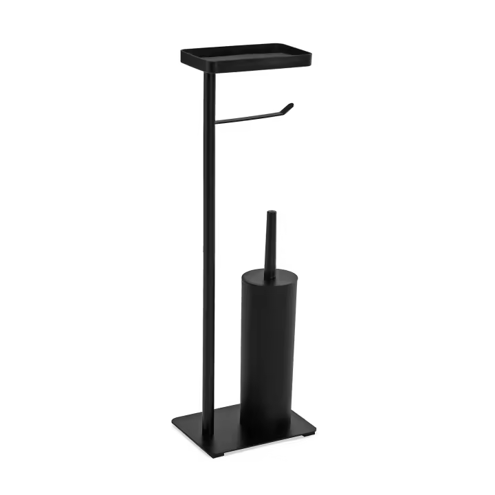 Portarollos para baño WC, con, Medidas (Al x L x An) 65 x 4,3 x 30 cm, , Color Negro - 1