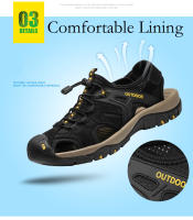 Sandalias de marca de verano para hombre, zapatillas de cuero genuino para hombre, sandalias de gladiador para playa para hombre, zapatos suaves y cómodos para caminar al aire libre - details 7