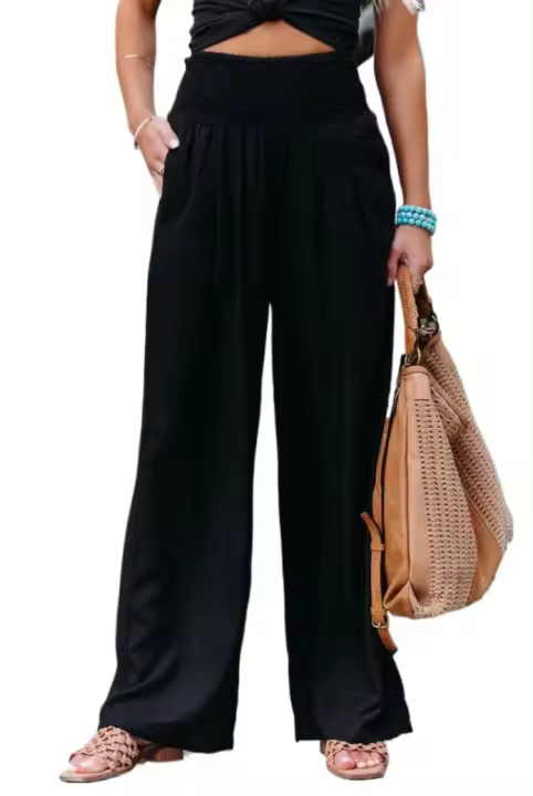Pantalones de chándal para mujer Otoño Cintura elástica Sólido Clásico 90s Pantalones de pierna ancha - 1