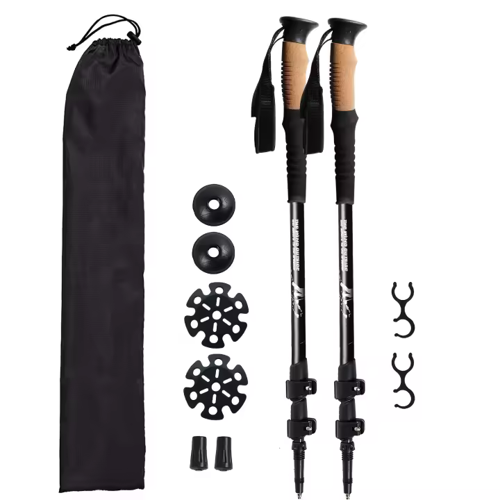 Bastones de Trekking de Aluminio Telescópicos Ligeros Fácil Bloqueo, Ideal para Senderismo y Deportes al Aire Libre - 1
