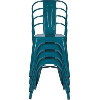Comfort Metal Azul Petróleo, bistró apilable, Estilo Industrial - details 3