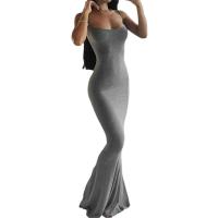 Vestido de fiesta sin mangas con tirantes finos y degradado largo sin espalda a la moda de verano para mujer - details 8
