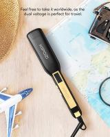 Plancha de pelo profesional KIPOZI, plancha plana de titanio con pantalla LCD Digital, rizador de calentamiento instantáneo de doble voltaje, regalo - details 7
