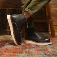 Cuero genuino de alta gama, piel de vaca de primera capa, transpirable, botas de hombre con suela blanda, zapatos de piel de vaca pura. - details 4