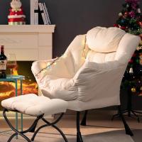 Sillón de lectura para dormitorio, tejido impermeable, cómodo, sillón de salón, silla de metal, gris - details 3