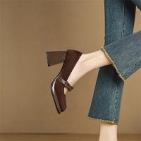 Mesa impermeable zapatos individuales de tacón alto francés retro boca poco profunda temperamento arco Mary Jane zapatos - details 14