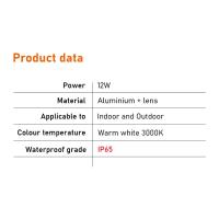 Lámpara de pared impermeable para exteriores, luces LED de 12W para porche, jardín, patio, luminaria, decoración de pared Exterior - details 1