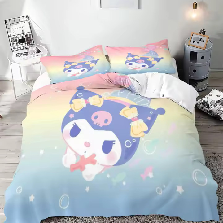 Funda de Edredón Coulomi con Estampado de Dibujos Animados 3D Decoración de Dormitorio de Microfibra Juego de Ropa de Cama Bonita - 1