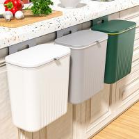 Cubo de basura de cocina para el hogar, cubierta deslizante colgante para puerta de armario, Cubo de almacenamiento, cubo de basura montado en la pared, blanco - details 1