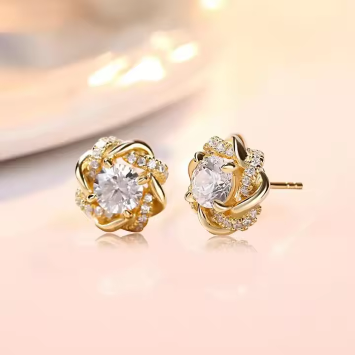 Pendientes de Moissanita de 2 Quilates Diseño de Estrella de David Plata Pura 925 Moda para Mujeres - 1
