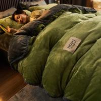 Funda nórdica suave y cálida de terciopelo de leche azul, manta de felpa de doble cara, ropa de cama de lujo, tamaño Queen, invierno, nuevo - details 9