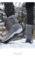 Botas de nieve cálidas y afelpadas para hombre, botines informales de alta calidad, impermeables y antideslizantes, para senderismo y trabajo en invierno - details 11