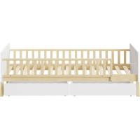 Cama infantil con 2 cajones, cama individual de madera maciza con somier (90 x 190 cm (blanco) - details 8