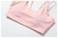 Sujetador de Yoga cruzado con espalda con fugas para mujer, Top deportivo ajustado a prueba de golpes de secado rápido para gimnasio, Top deportivo para correr al aire libre, camiseta sin mangas de Color sólido - details 16