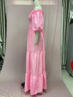 2025 nuevo vestido de hadas de color largo con hombros descubiertos y flores rotas para mujer primavera/verano - details 42