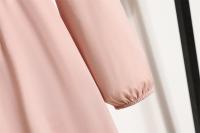 Vestido largo ajustado a la cintura con jersey de manga larga de color liso para mujer - details 24