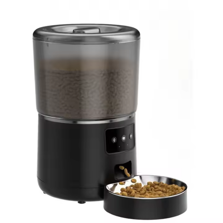 Comedero Automático para Mascotas Dispensador de Alimentos Programado de 4 Litros para Perros y Gatos Diseño con Escalera de 45° Alimentación Doble Comedero WiFi para Gatos Controlado por APP Almacenamiento de Alimentos Tamaño Pequeño/Mediano - 1
