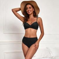 Bikini de Cintura Alta para Mujeres 2025 Conjunto de Baño de Color Sólido Sexy con Halter - details 6