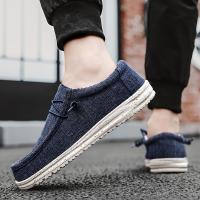 Zapatillas de deporte informales sin cordones para hombre, tela transpirable, zapatos ligeros para caminar, diseño de caña baja, color sólido, con suela MD para comodidad en todas las estaciones - details 4