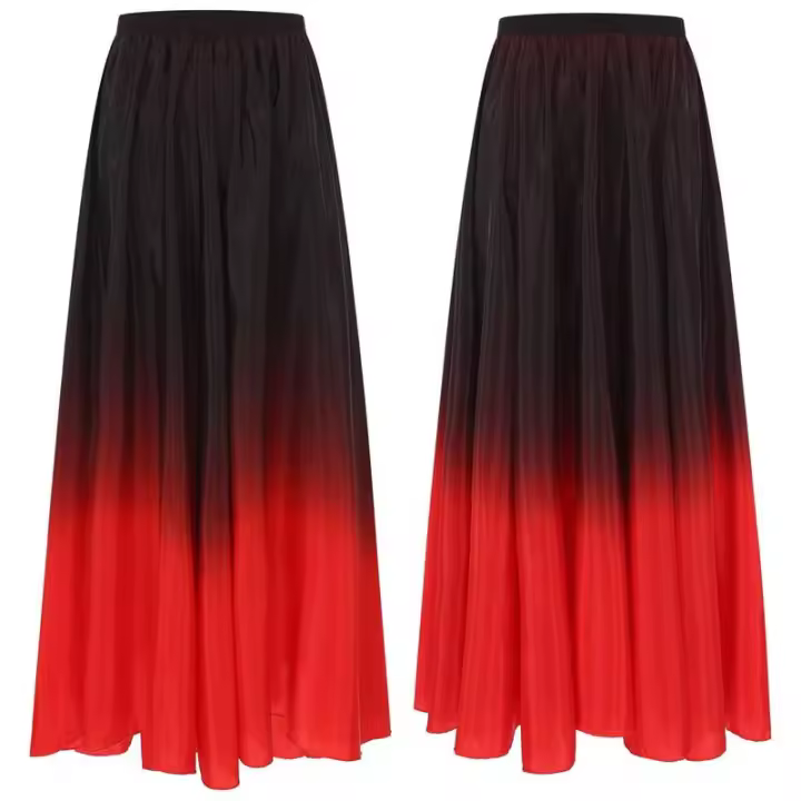 Falda Maxi Flamenco para Mujer 180 y 360 Grados Disfraz de Escenario de Actuación Moda de Alta Gama - 1