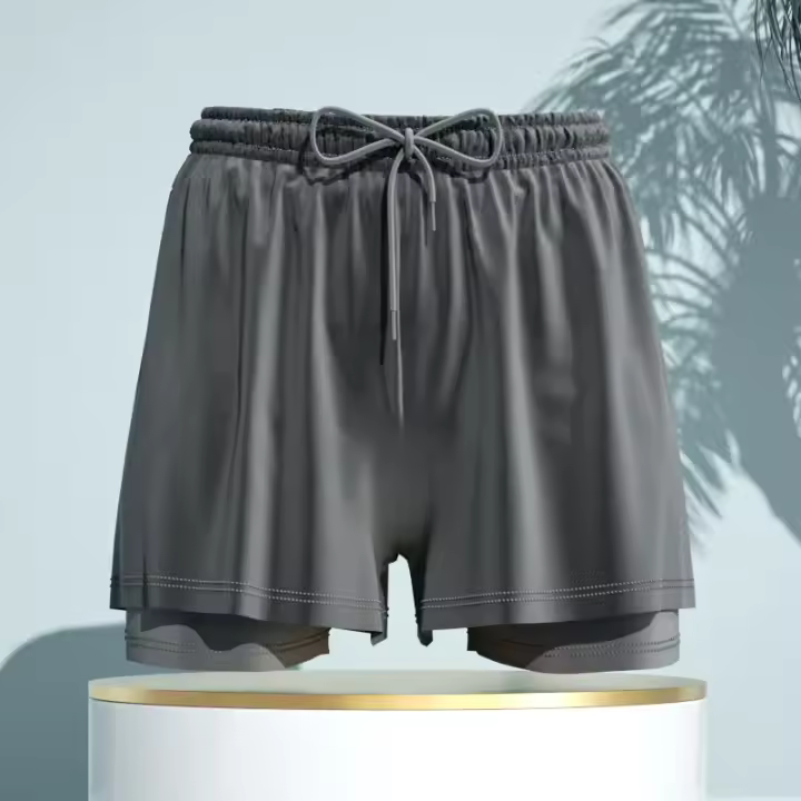 Pantalones cortos de natación 2 en 1 para hombre, pantalones de natación transpirables de secado rápido, pantalones de esquina plana, pantalones de playa, equipo de natación de aguas termales - 1
