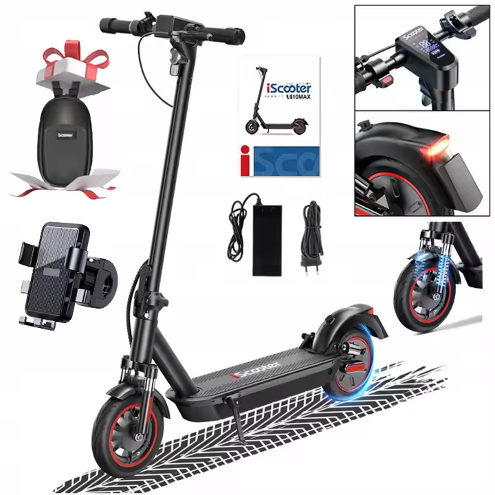 iScooter Eléctrico Urban 1000W 48V 18AH Alto Rango 96km Rueda de Bicicleta Eléctrica Plegable de 10 pulgadas - 1
