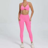 Traje de entrenamiento de gimnasia reforzado deportivo para mujer, ropa deportiva para mujer, traje de yoga rojo, negro y rosa 2024 - details 14