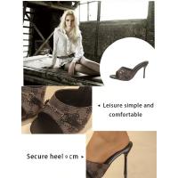 2025 moda europea y americana zapatillas de tacón alto de una palabra zapatillas casuales diarias para mujer zapatos de mujer de gran tamaño. - details 1