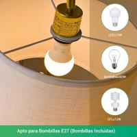 Pantalla de Lino Beige, Casquillo E27, Compatible con Varias Bombillas, 160cm Lámpara de Arco Negra con Pantalla Ajustable para Dormitorio, Salón, Oficina - details 19