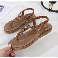 Sandalias de Tacón Alto de Verano 2025 Estilo Bohemio Chic de Madera Tejida Talla Grande - details 36