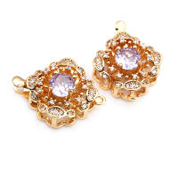 4 juegos de collares de flores de latón y circonio de Color dorado de 18K, cierres de conexión, accesorios de suministros para fabricación de joyas de alta calidad - details 14