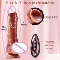 Vibrador Suave Calentable Control Remoto Inalámbrico Diseño Realista Telescópico - details 4