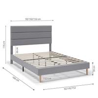 Cama tapizada gris Aroma medidas