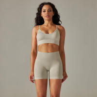 Conjunto Deportivo de Yoga sin Costuras para Mujeres Sports Bra Sin Mangas, Pantalones Cortos - details 6