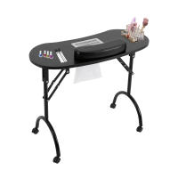 MESA DE MANICURA portátil con ventosa negra, mesa plegable para uñas con 3 bolsas de vacío para recorte, belleza, cuidado de uñas - details 2