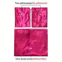 Juego de funda de edredón de satén, suministros de ropa, fundas de almohada edredón 1 funda de + 2, 3 piezas - details 0