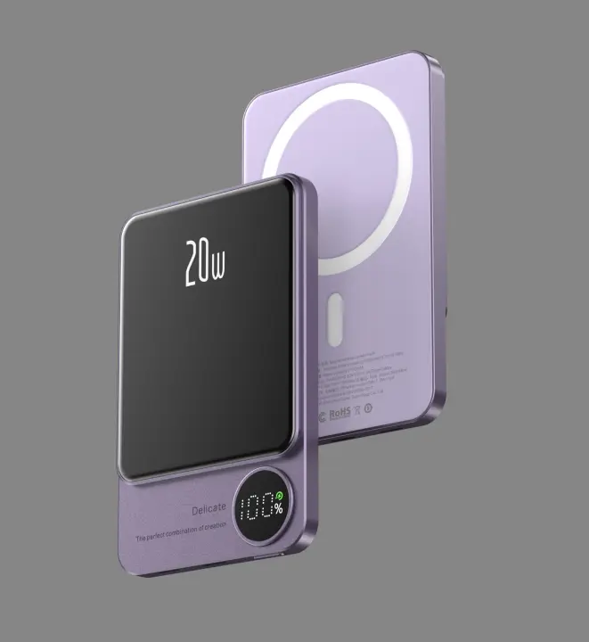 Xilecaly Powerbank de Aleación de 10000mAh Cargador Rápido Inalámbrico Compatible con iPhone - 1