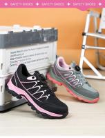 Zapatos de seguridad con botón giratorio para mujer, zapatillas de trabajo con punta de acero, zapatos indestructibles, botas de trabajo a prueba de pinchazos, zapatillas con cojín para mujer - details 16