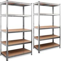 set de 2 estanterías metálicas para cargas pesadas repisas de bricolage juego de estantes