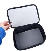 Neceser de viaje con cremallera de nailon Simple para mujer, bolsa de almacenamiento para baño, estuche de maquillaje, bolsa de almacenamiento de cosméticos de malla - details 9