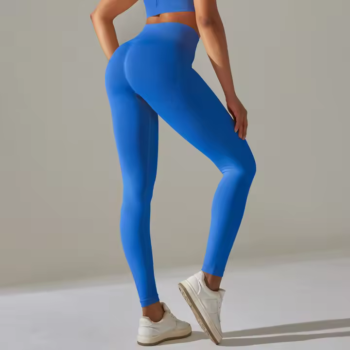 Malla deportiva para mujer, pantalones cómodos de yoga de cintura alta, sin costuras, para correr, fiess y entrenar - 1