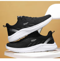 NOVEDAD DE VERANO 2024, zapatos Flyknit de estilo de pareja ligeros y transpirables deportivos negros puros para hombre - details 14